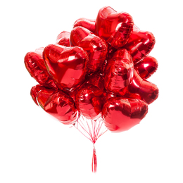 Облако из 15 фольгированных сердец - купить цветы и аксессуары в интернет-магазине Дом цветов